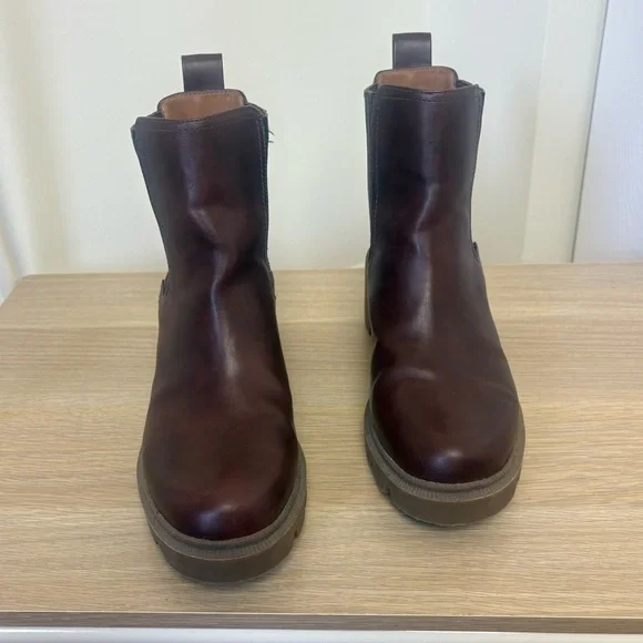 Women's Brown Faux Leather Ankle Boots - Picture 2 of 5